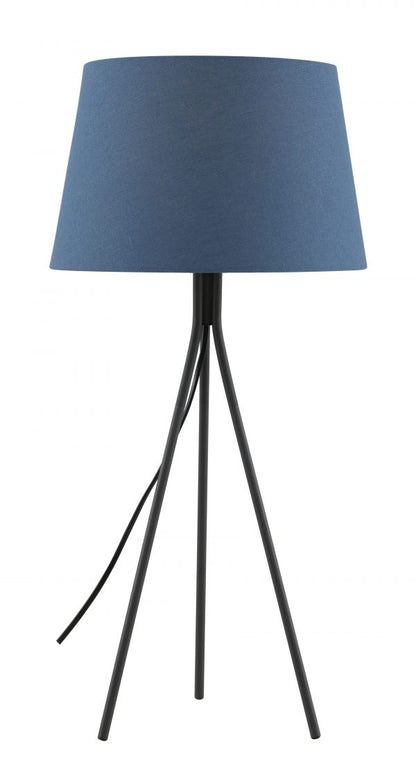 Anna Blue with Dark Grey Modern Tripod Table Lamp