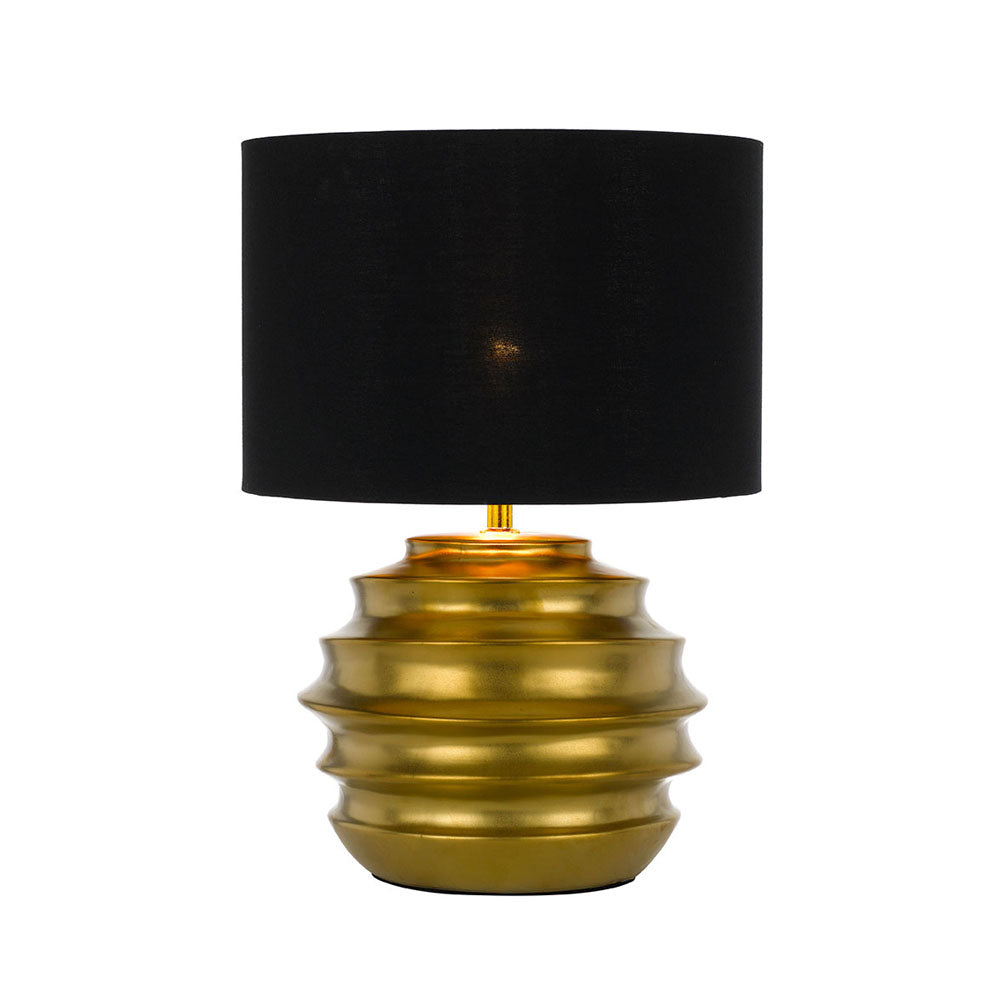 Aras Gold and Black Hive Style Table Lamp
