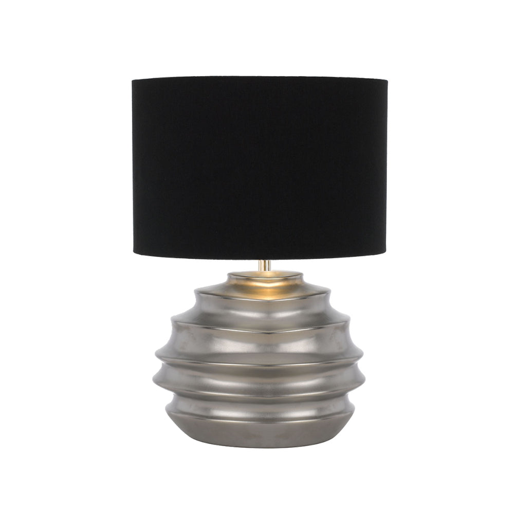 Aras Silver and Black Hive Style Table Lamp