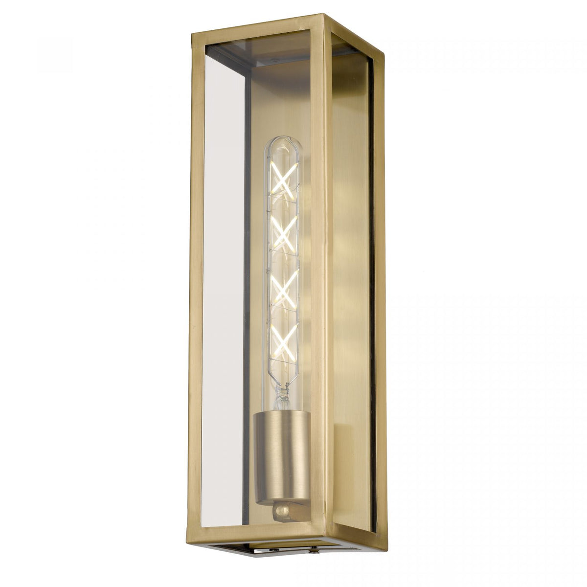 Arzano 35cm Antique Brass Box Modern Coach Light
