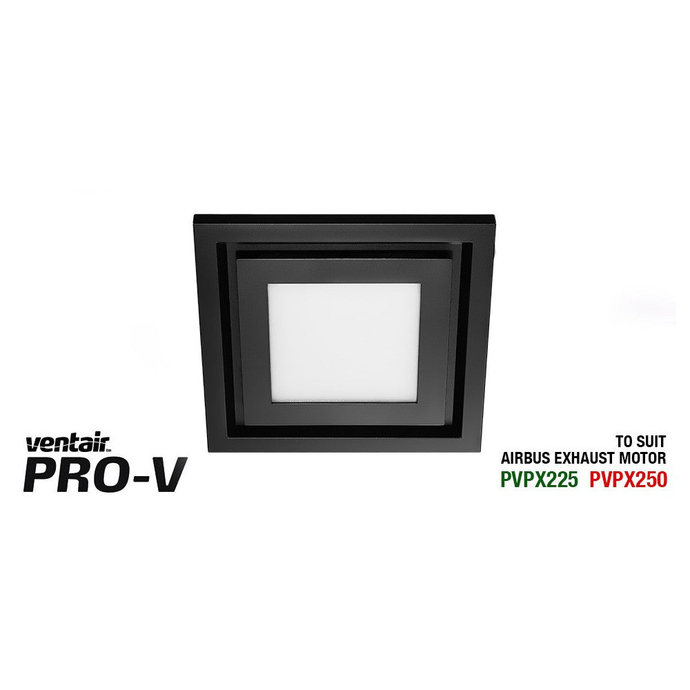 Airbus 250 Exhaust Fan with Square Black LED Light Fascia