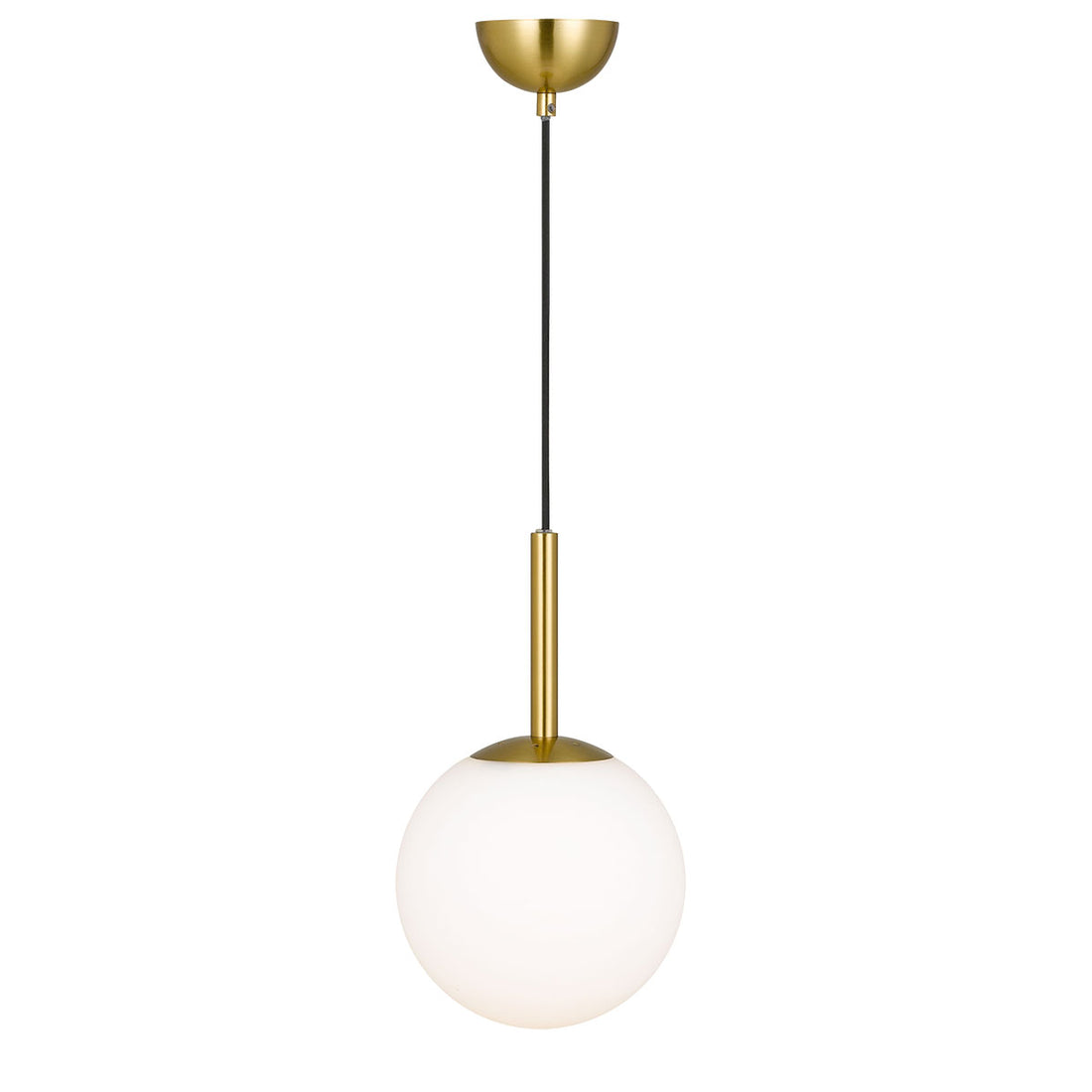 Bally 20cm Antique Gold with Opal Glass Modern Pendant
