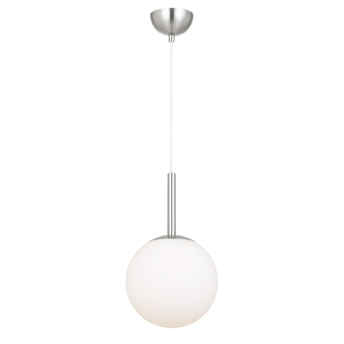 Bally 20cm Nickel with Opal Glass Modern Pendant