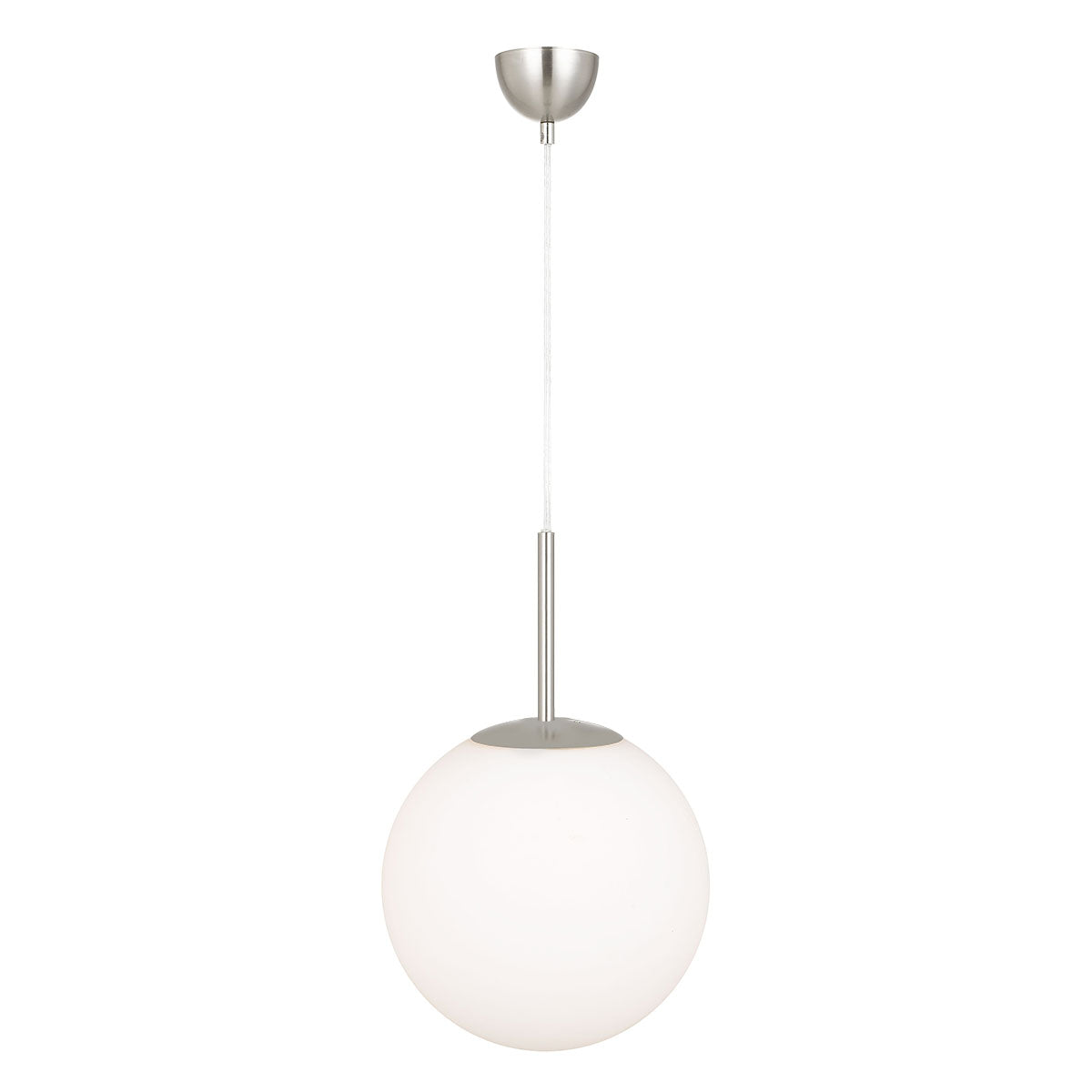 Bally 25cm Nickel with Opal Glass Modern Pendant