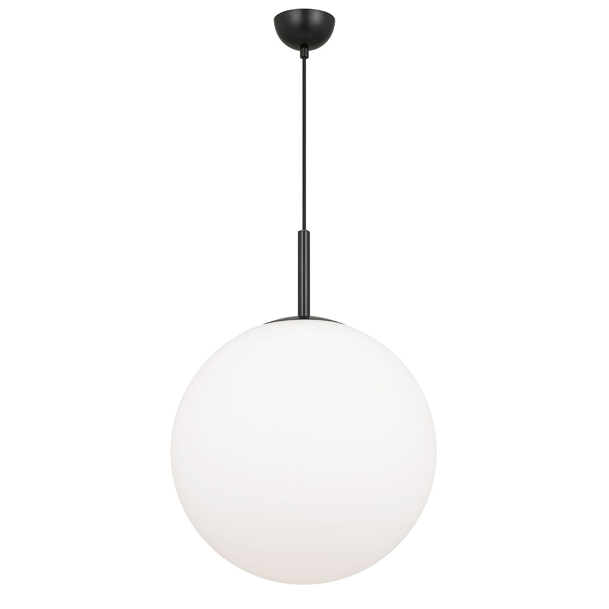 Bally 40cm Black with Opal Glass Modern Pendant