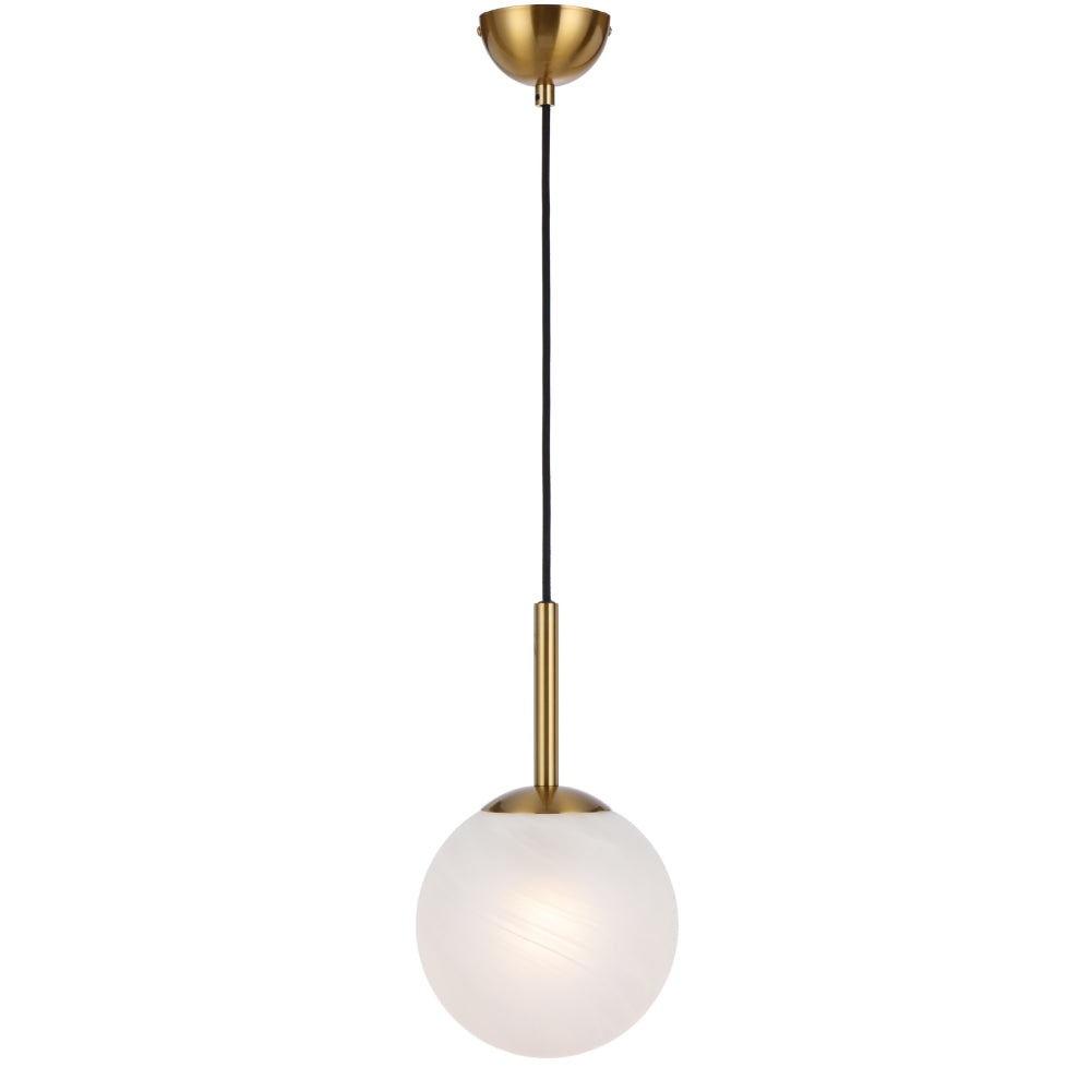 Bally 20cm Antique Gold with Alabastro Glass Modern Pendant