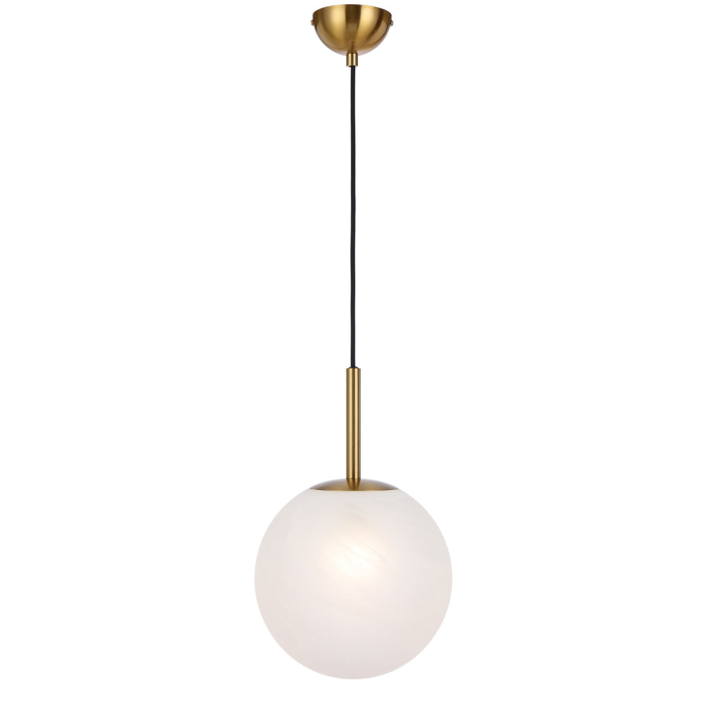 Bally 25cm Antique Gold with Alabastro Glass Modern Pendant