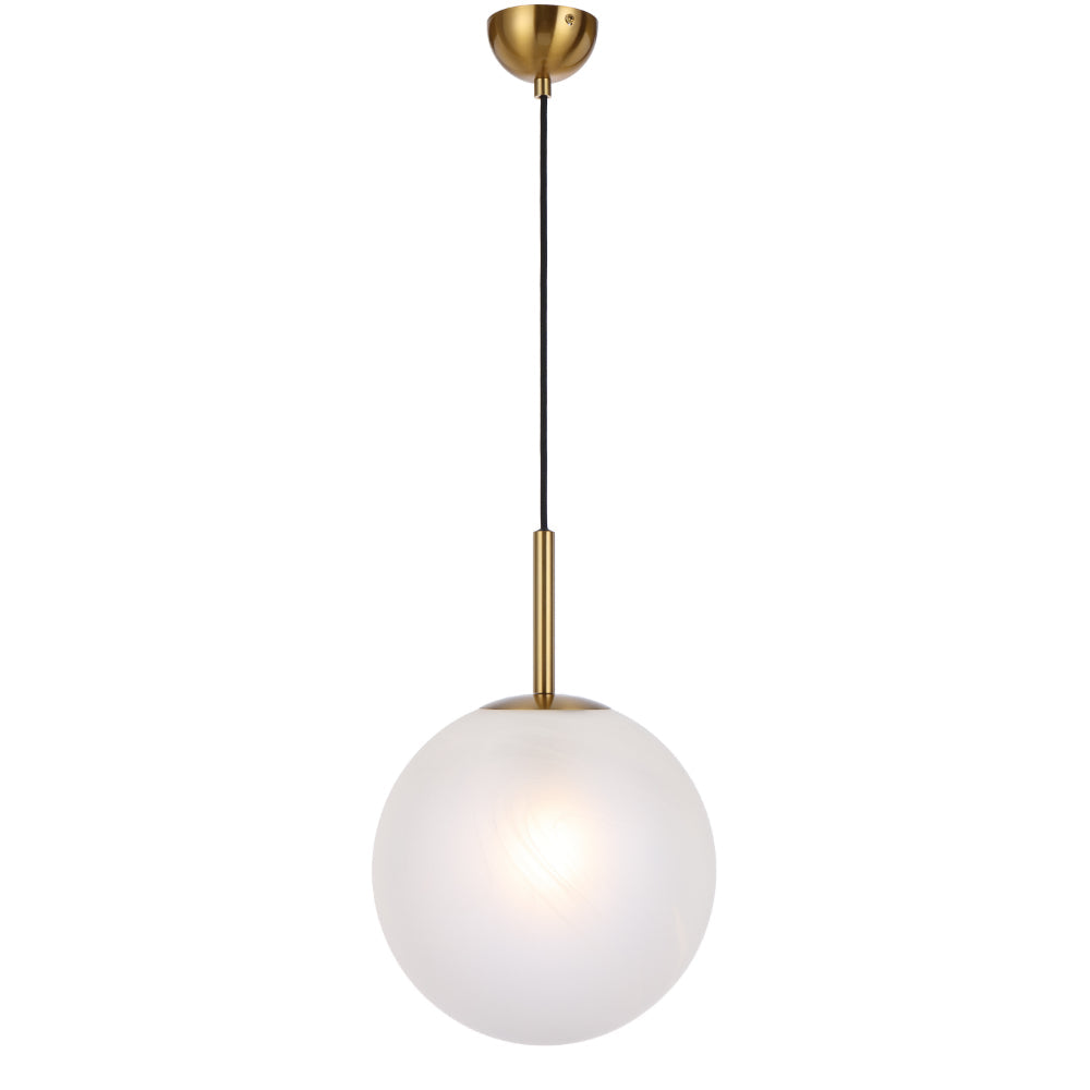 Bally 30cm Antique Gold with Alabastro Glass Modern Pendant