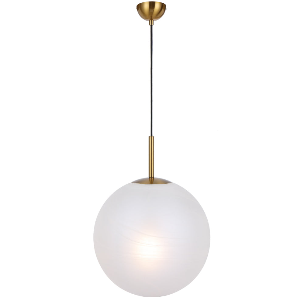 Bally 40cm Antique Gold with Alabastro Glass Modern Pendant