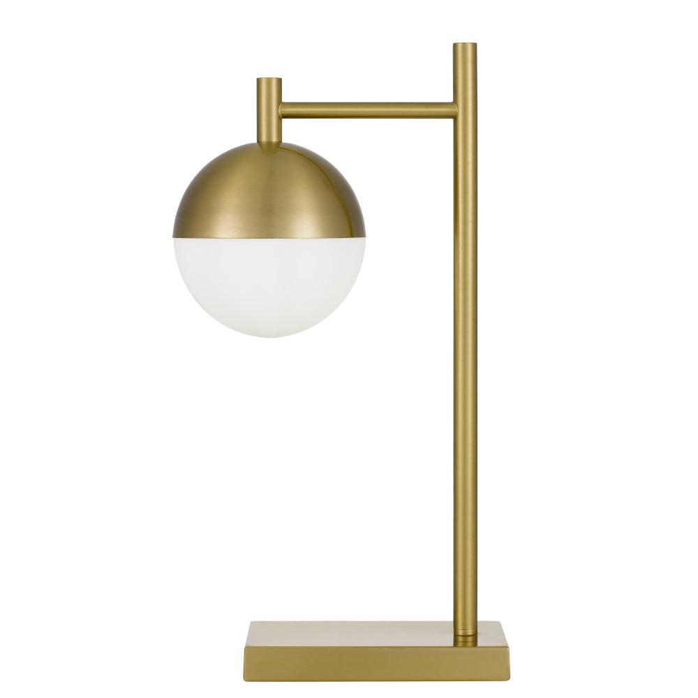 Basilo Antique Gold and Opal Modern Retro Table Lamp