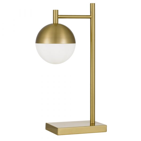 Basilo Antique Gold and Opal Modern Retro Table Lamp