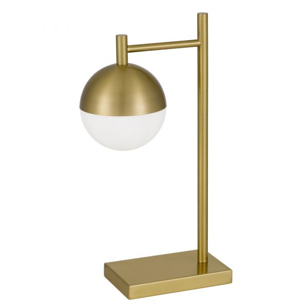 Basilo Antique Gold and Opal Modern Retro Table Lamp
