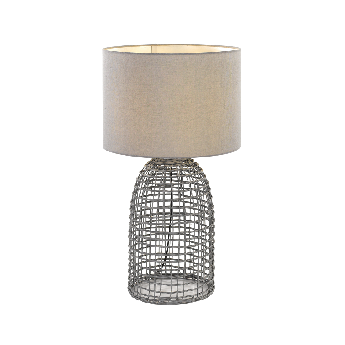 Bayz Small Grey Rattan Bottle Cage Table Lamp