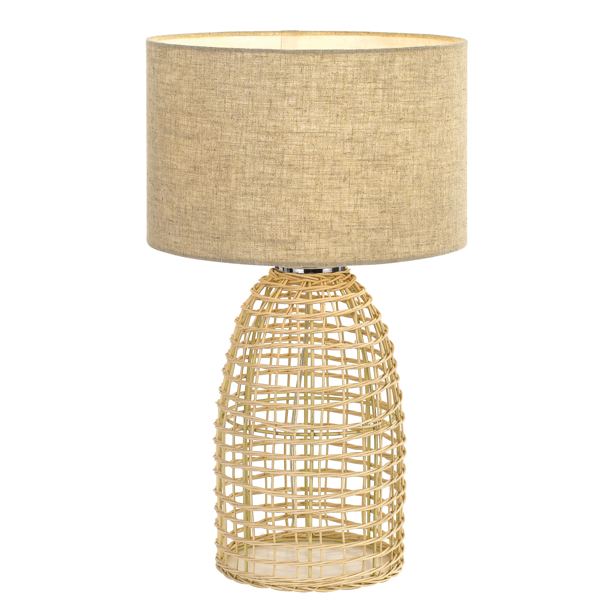 Bayz Large Sand Rattan Bottle Cage Table Lamp