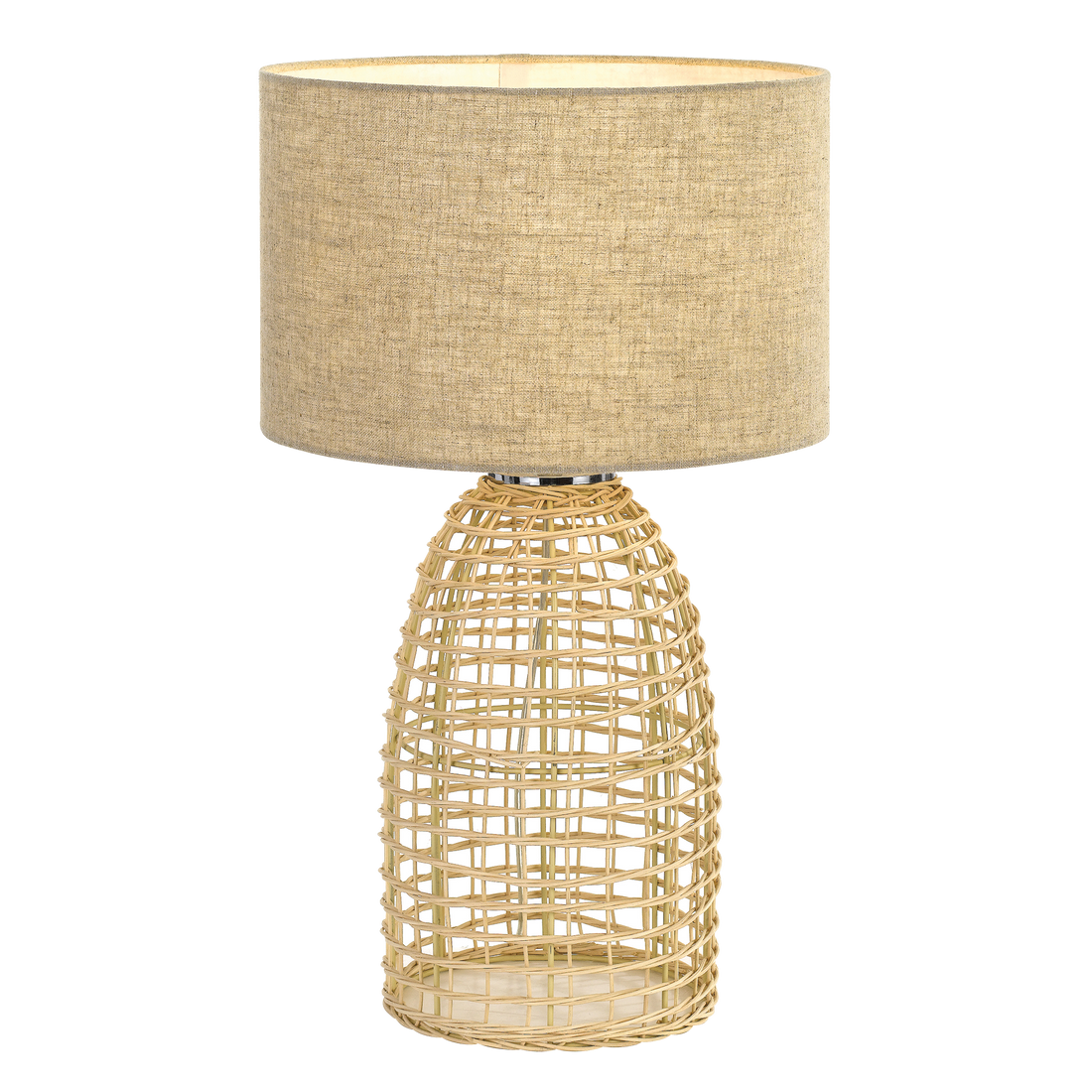 Bayz Large Sand Rattan Bottle Cage Table Lamp