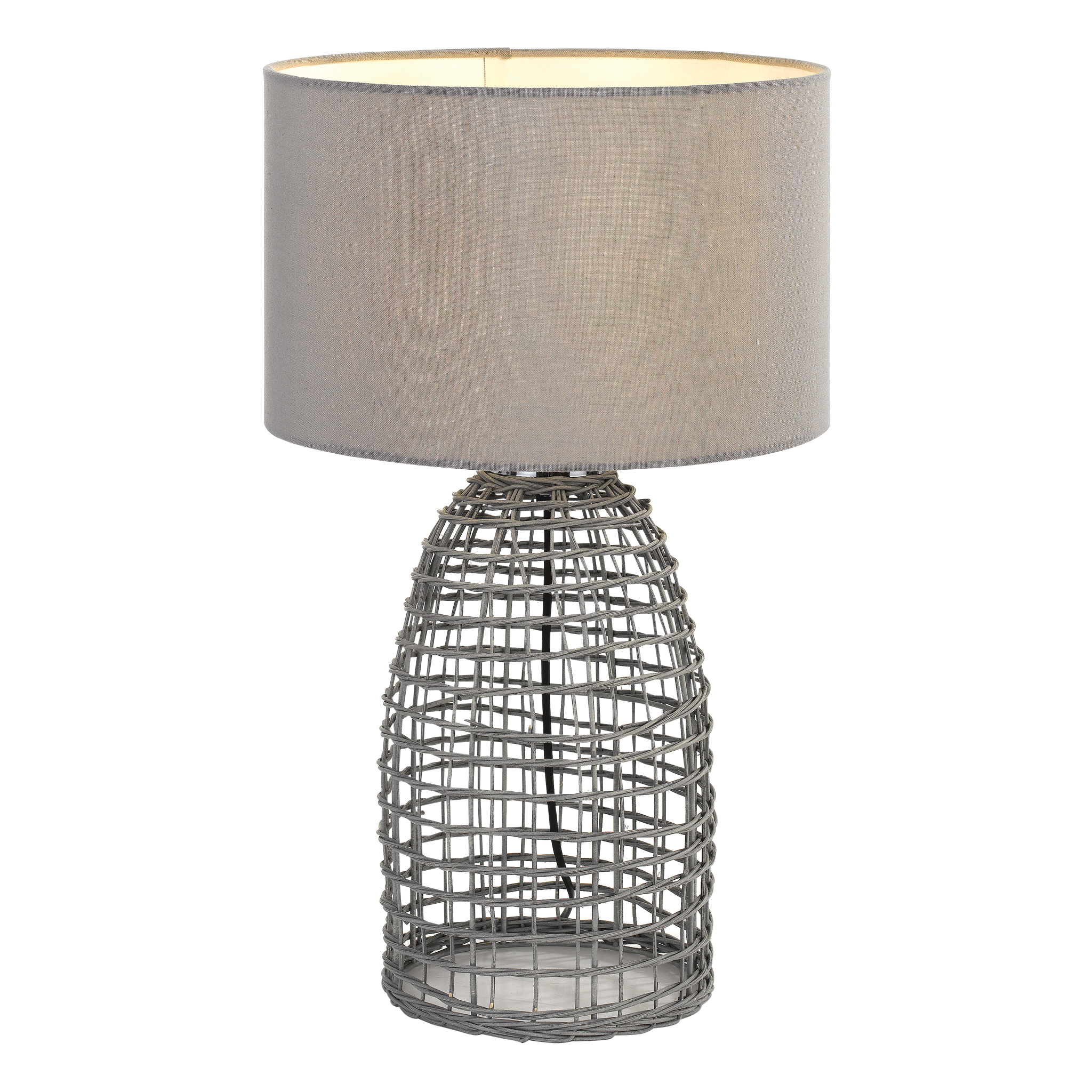 Bayz Large Grey Rattan Bottle Cage Table Lamp