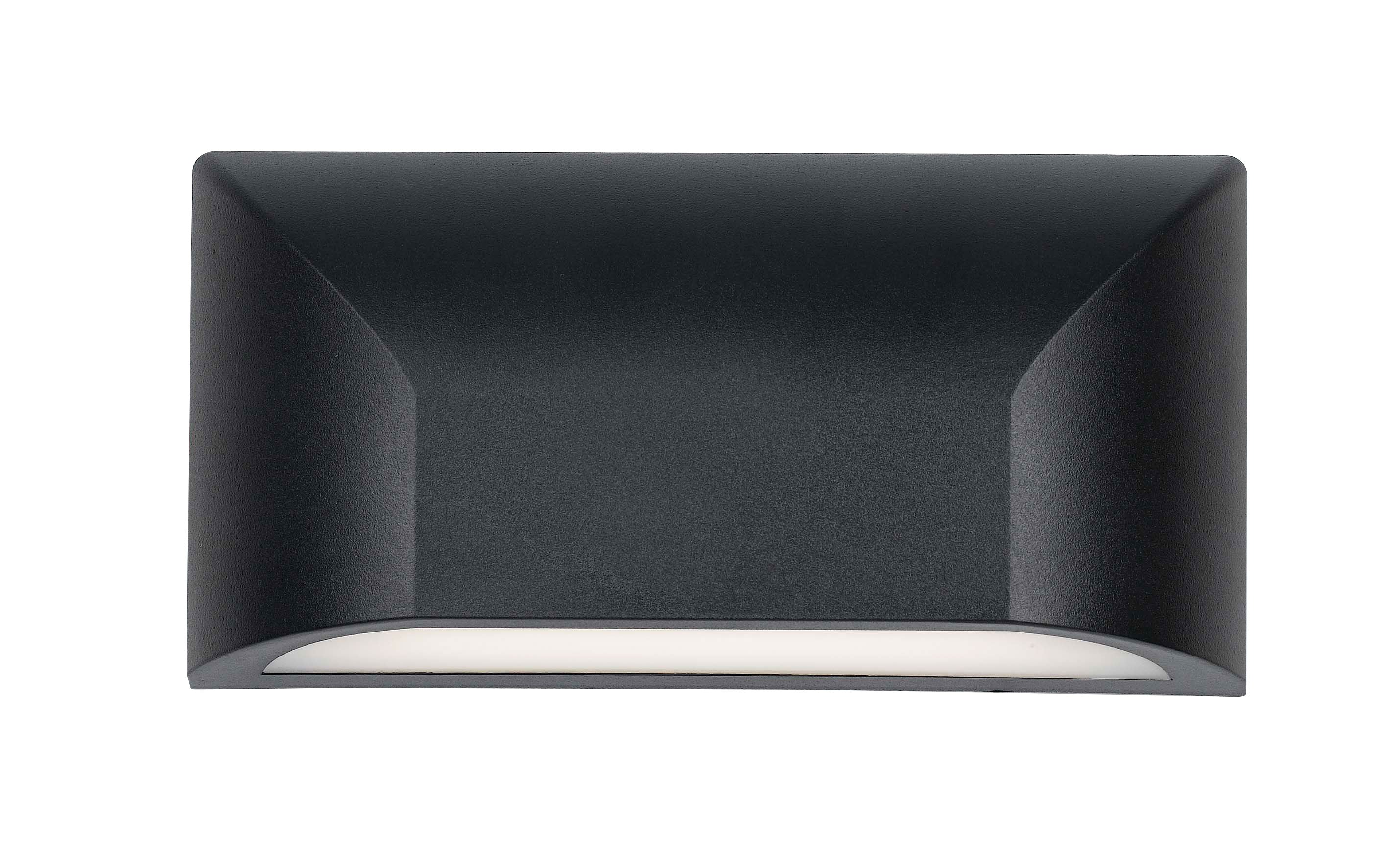 Bloc Ex5 Curved Black Rectangular Wedge LED Exterior Wall Light