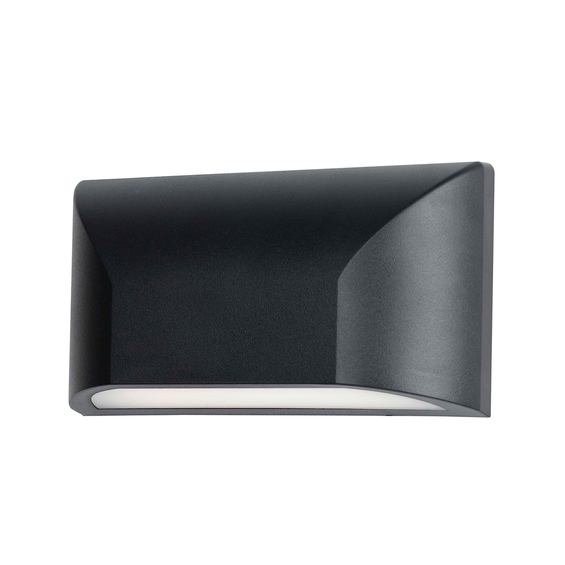 Bloc Ex5 Curved Black Rectangular Wedge LED Exterior Wall Light