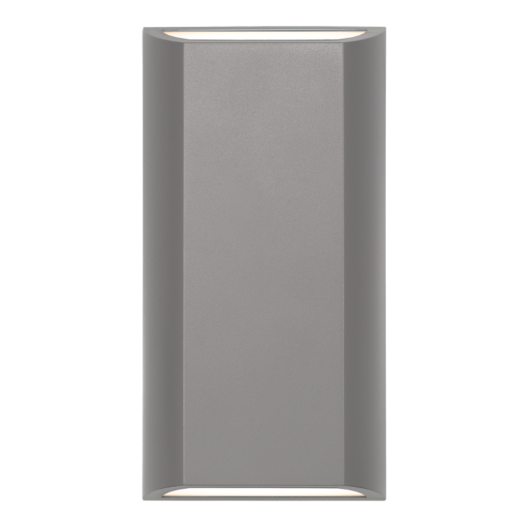 Bloc Ex8 Silver Up/Down Rectangular Wedge LED Exterior Wall Light