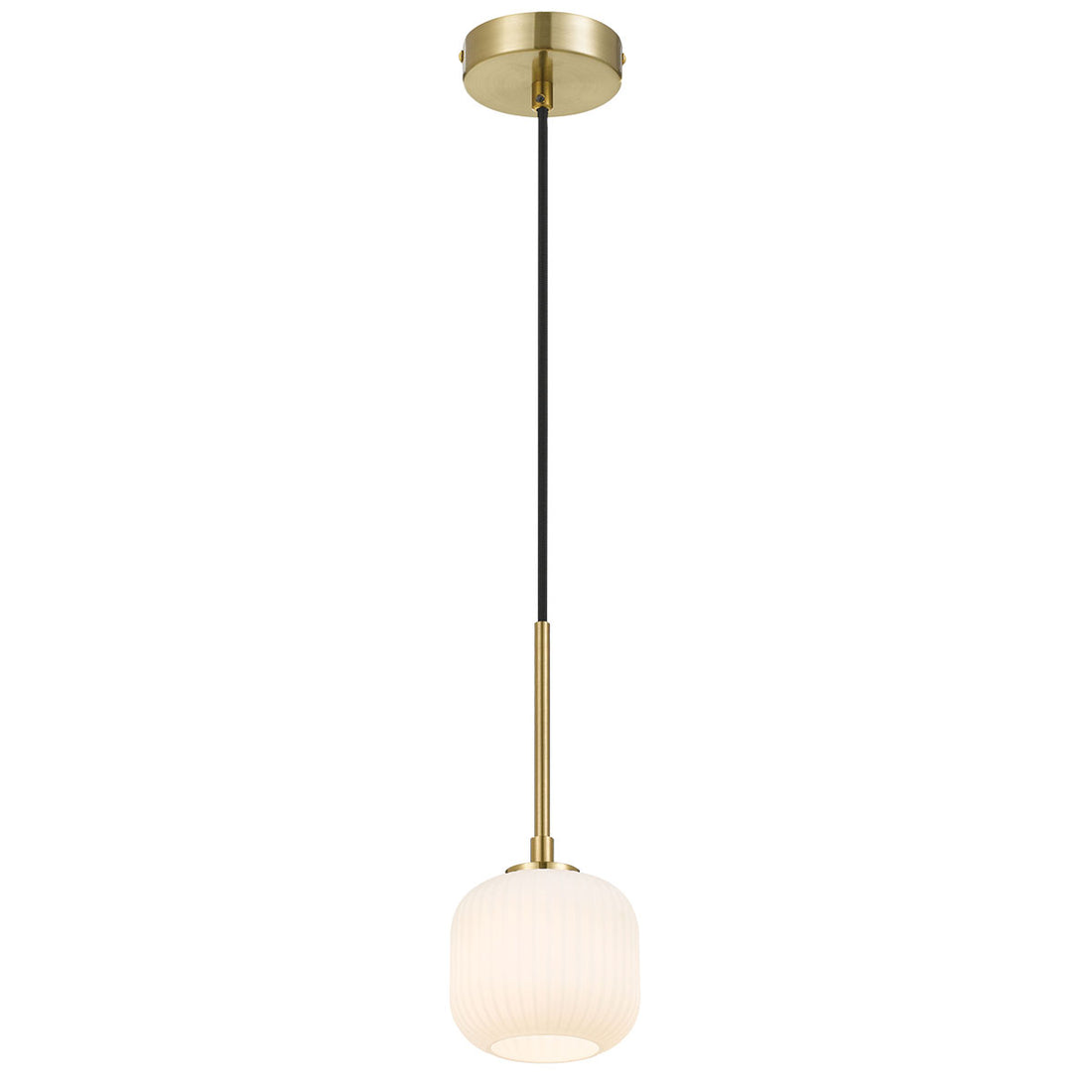 Bobo 1 Light Antique Gold with Opal Glass Pendant