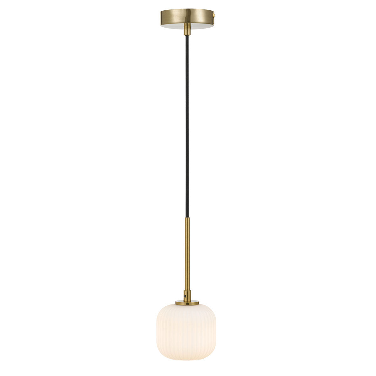 Bobo 1 Light Antique Gold with Opal Glass Pendant