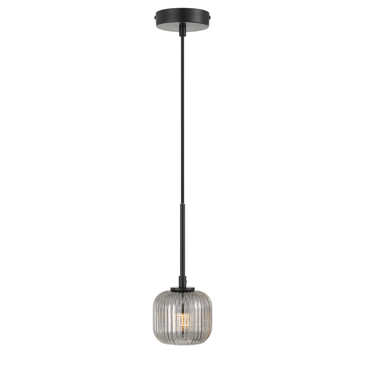 Bobo 1 Light Black with Smoke Glass Pendant