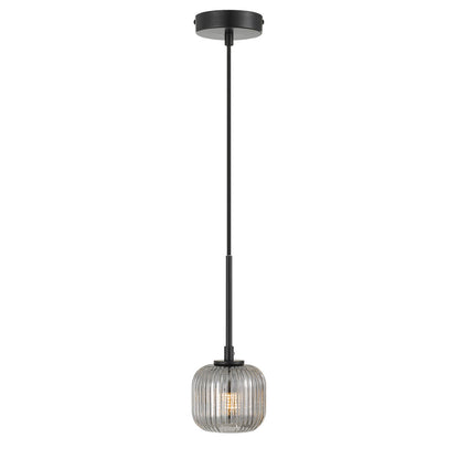 Bobo 1 Light Black with Smoke Glass Pendant