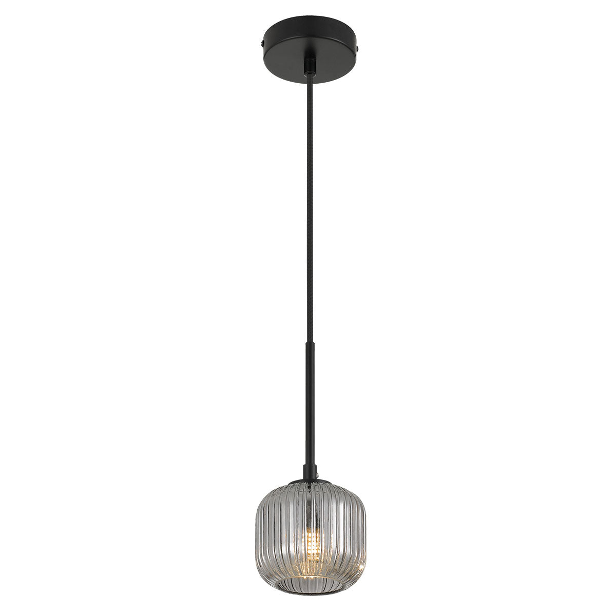 Bobo 1 Light Black with Smoke Glass Pendant