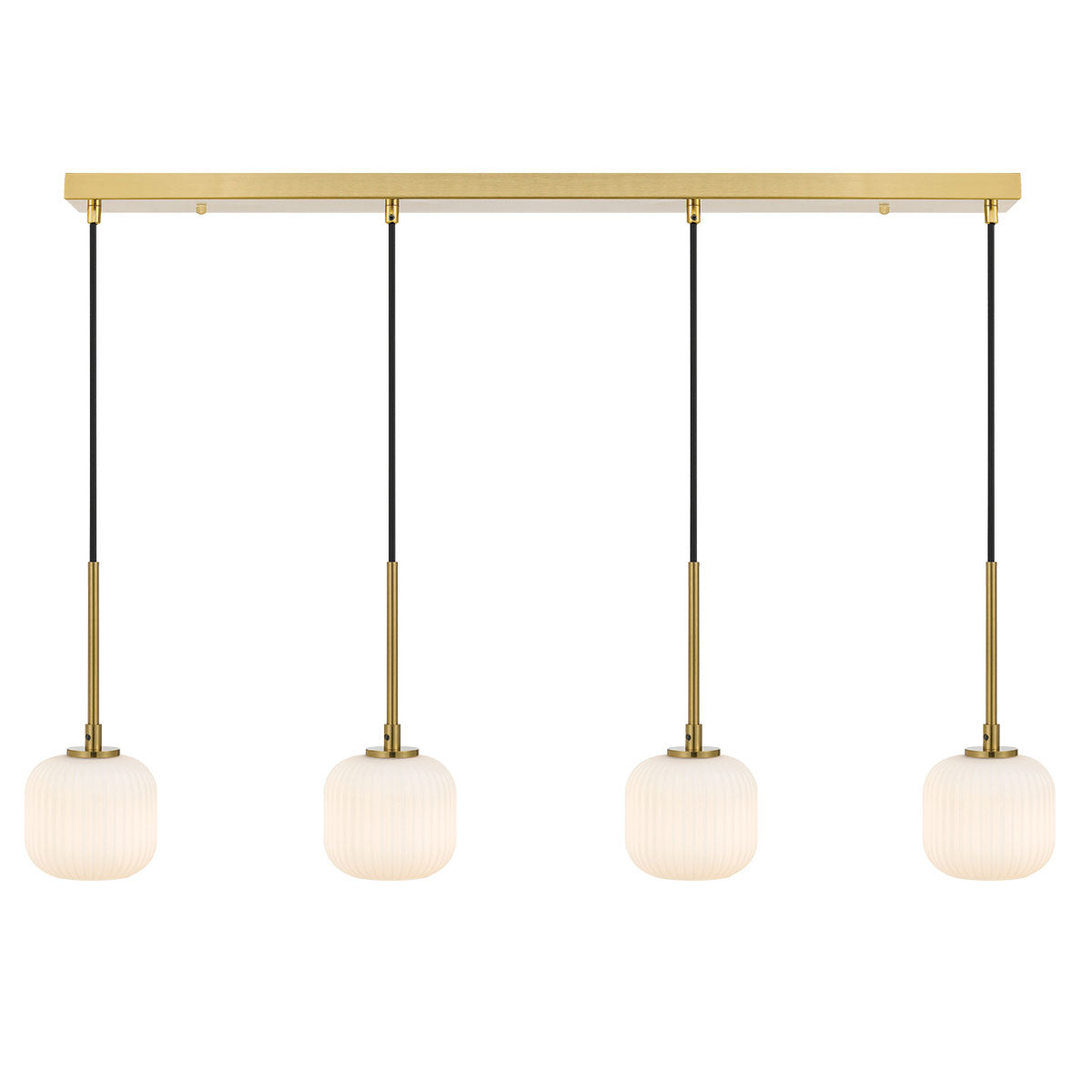 Bobo 4 Light Bar Antique Gold with Opal Glass Pendant