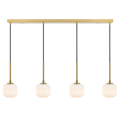 Bobo 4 Light Bar Antique Gold with Opal Glass Pendant