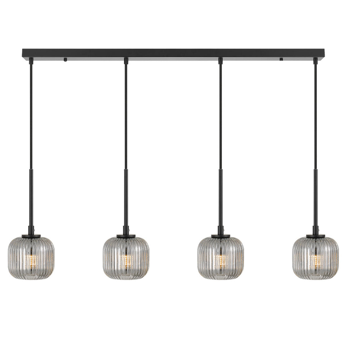 Bobo 4 Light Bar Black with Smoke Glass Pendant