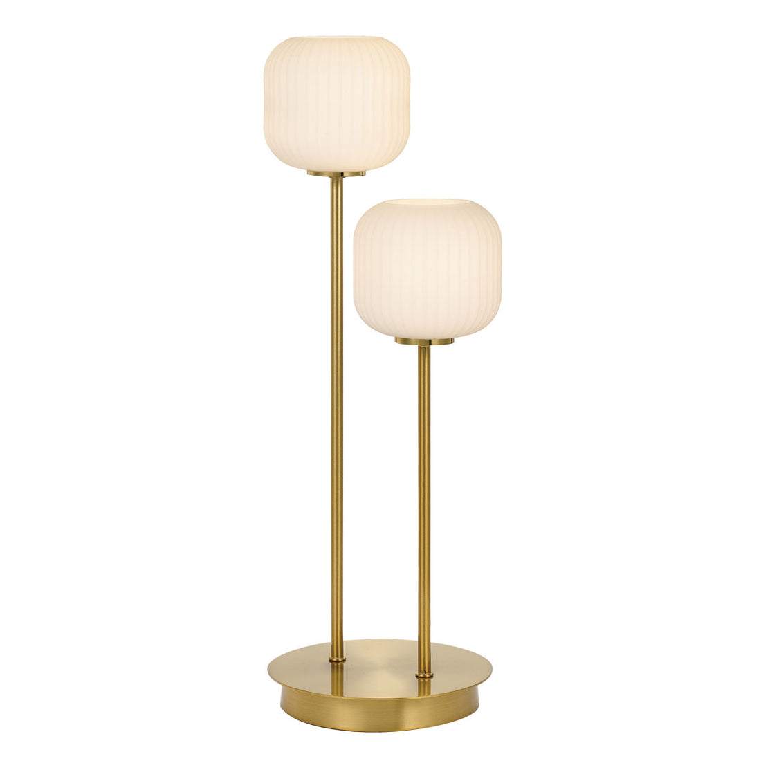 Bobo 2 Light Antique Gold with Opal Glass Table Lamp