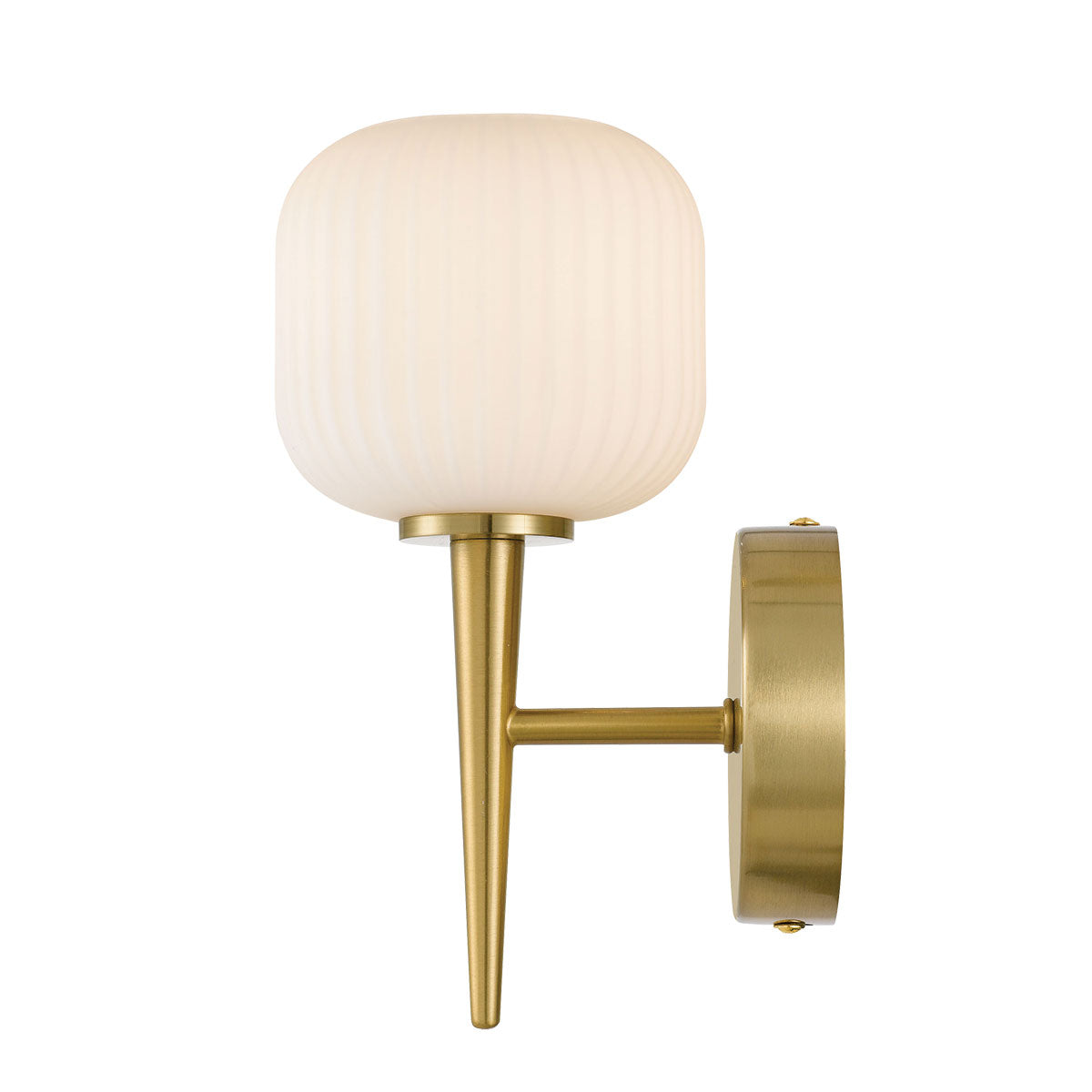 Bobo 1 Light Antique Gold with Opal Glass Wall Light