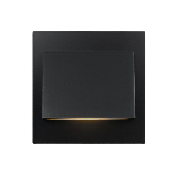 Brea Black Warm White LED Wedge Offset Recessed Stair Fixture