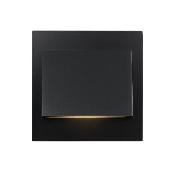 Brea Black Warm White LED Wedge Offset Recessed Stair Fixture