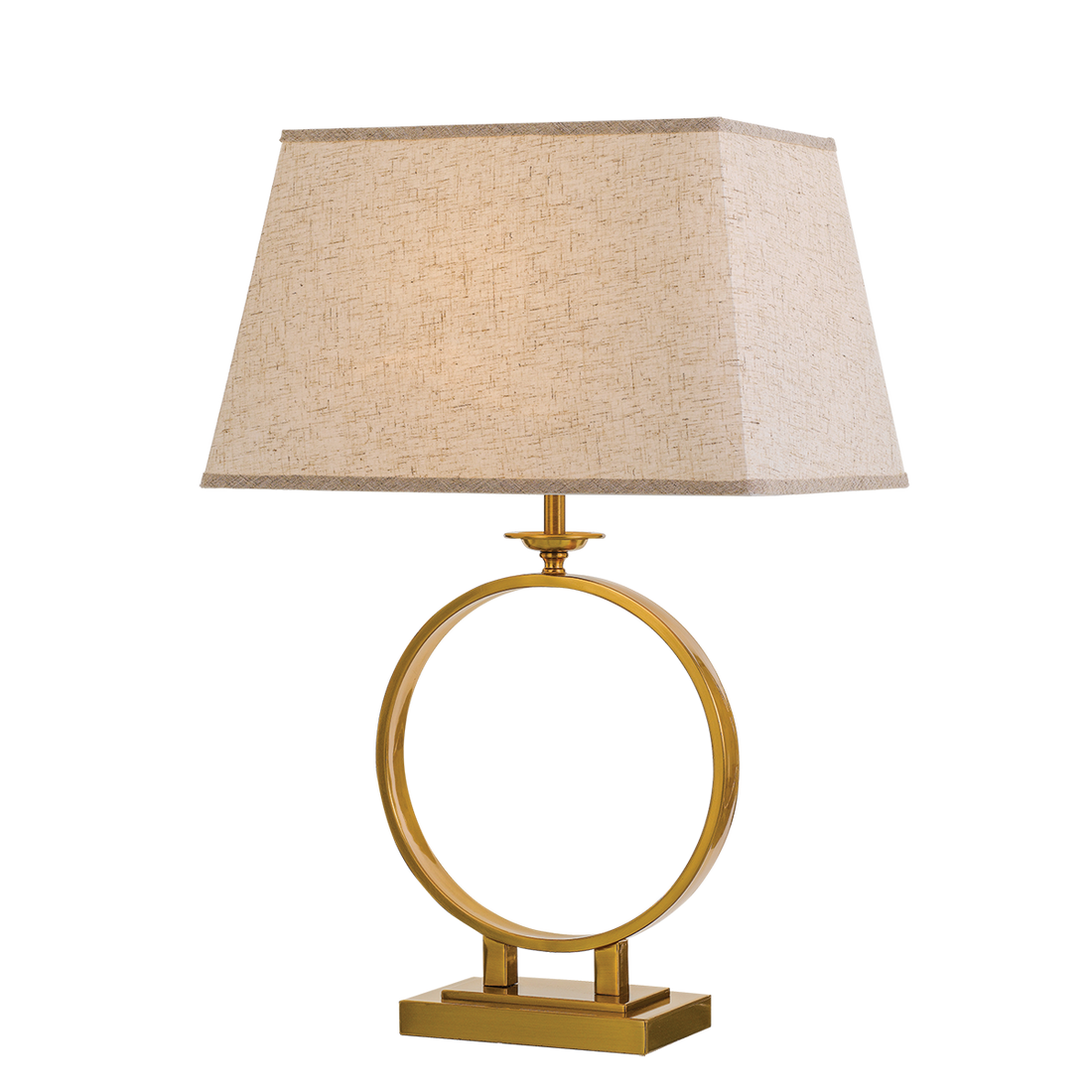 Brena Traditional Antique Gold with Cream Shade Table Lamp