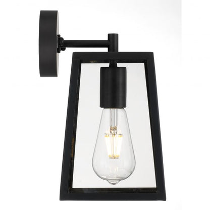 Cantena 15cm Black with Clear Glass Panel Exterior Coach Light