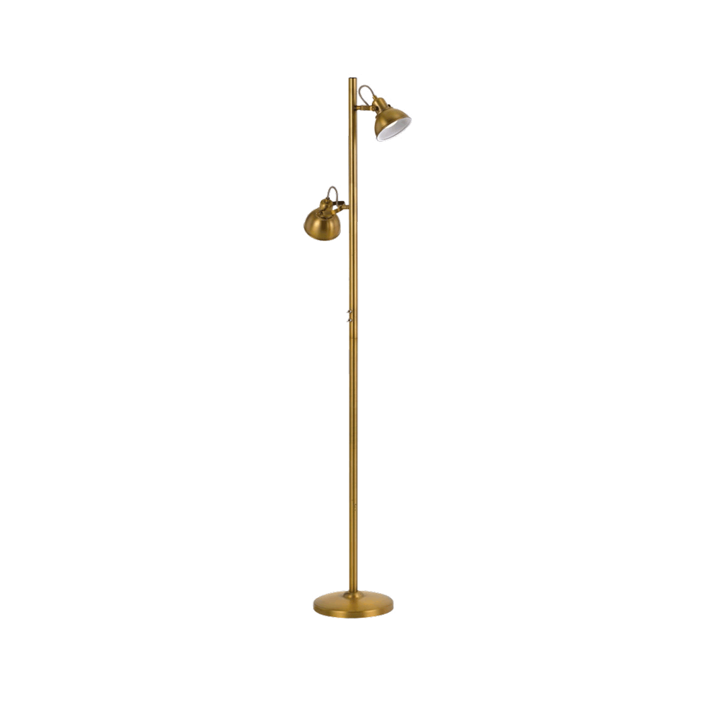 Carson Antique Brass Dual Adjustable Head Task Floor Lamp