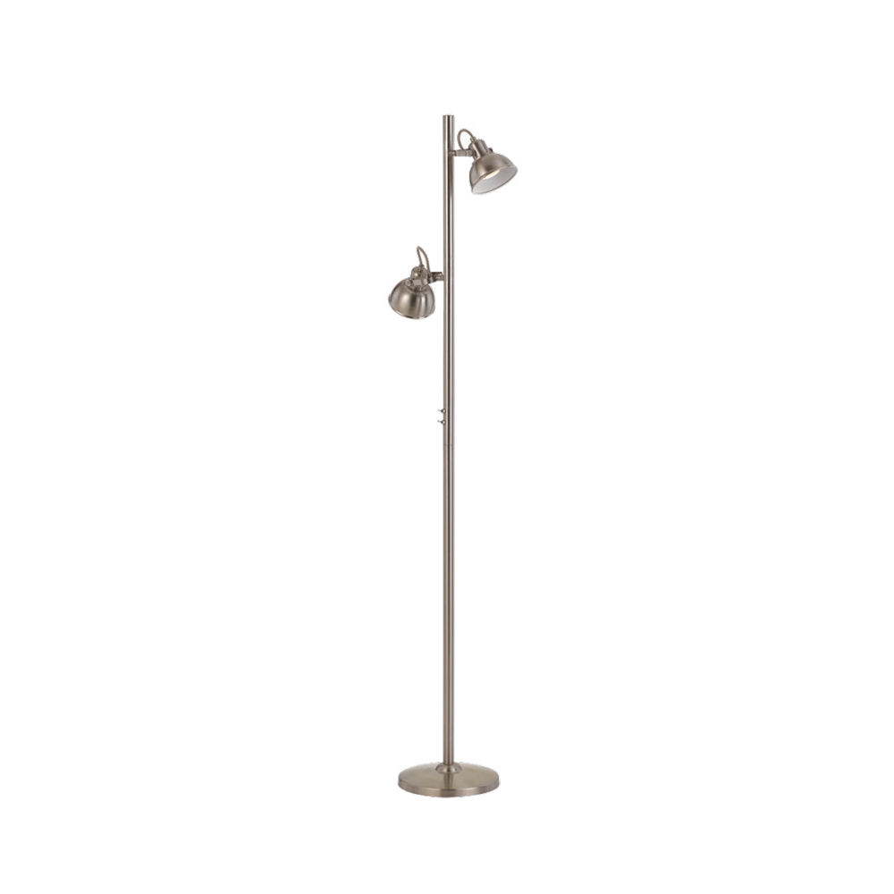 Carson Nickel Dual Adjustable Head Task Floor Lamp