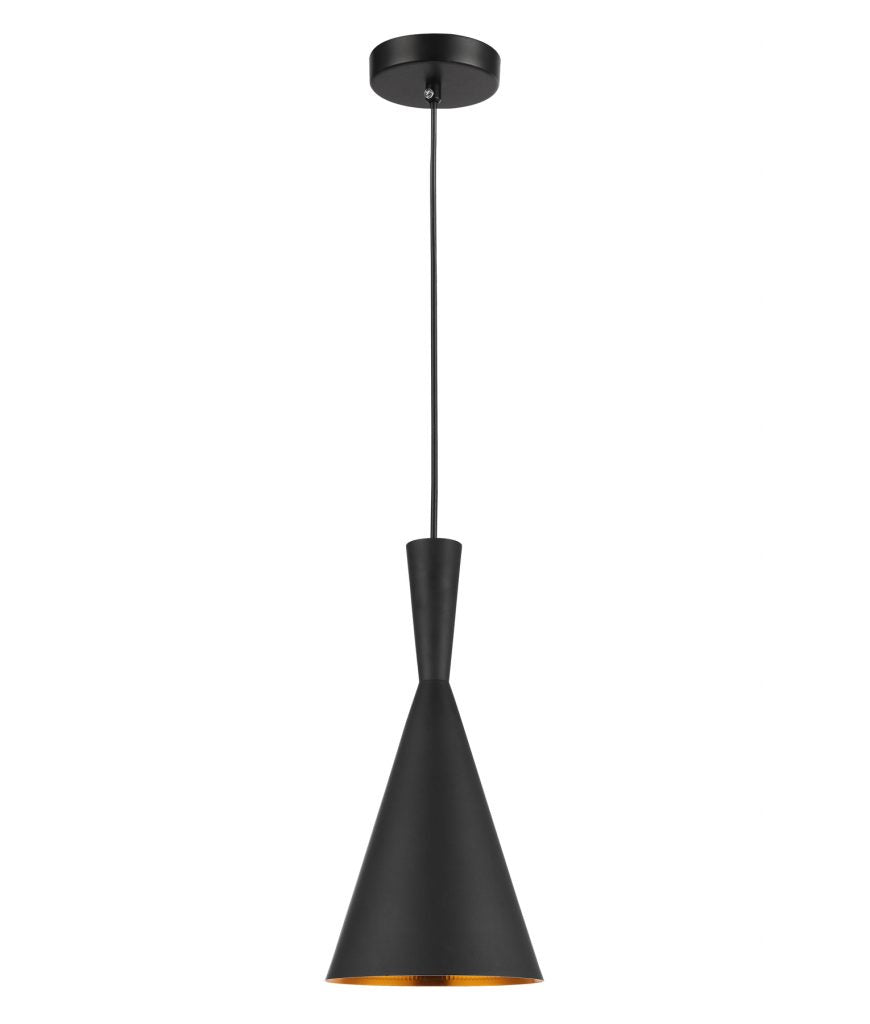 Caviar6 Black with Dimpled Gold 190mm Industrial Pendant
