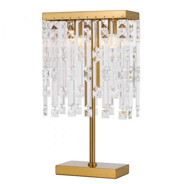 Cerone Antique Gold with Clear Crystal Modern Elegant Table Lamp
