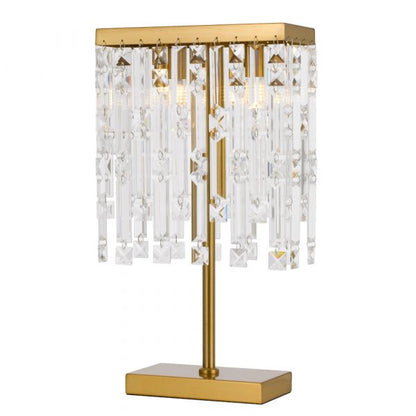 Cerone Antique Gold with Clear Crystal Modern Elegant Table Lamp