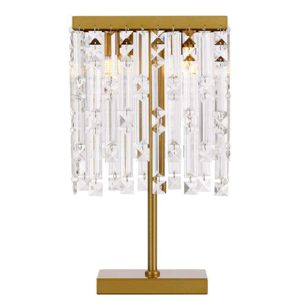 Cerone Antique Gold with Clear Crystal Modern Elegant Table Lamp