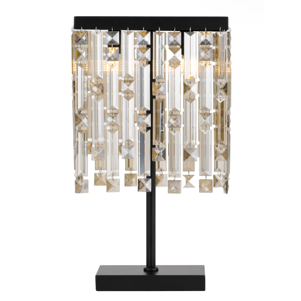 Cerone Black with Champagne Crystal Modern Elegant Table Lamp