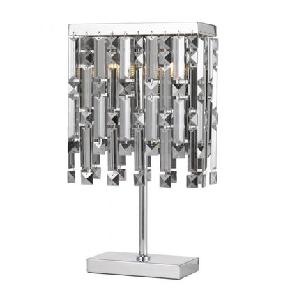 Cerone Chrome with Smoke Crystal Modern Elegant Table Lamp