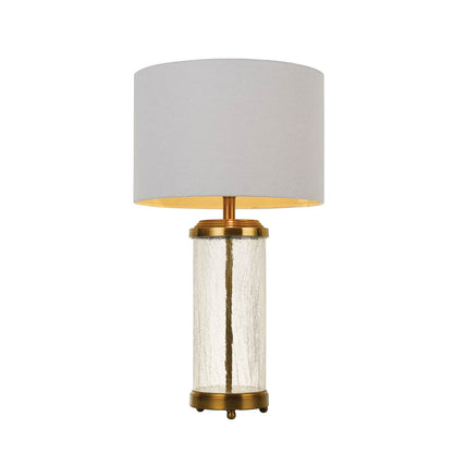 Chris Antique Brass and Clear Water Glass Table Lamp