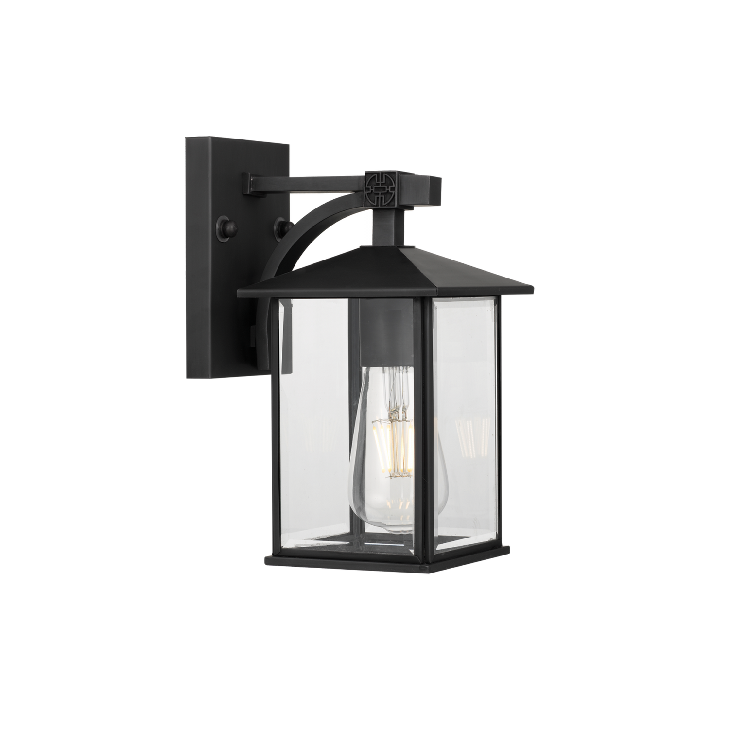 Coby 15cm Black Open Glass Box Lantern Coach Light