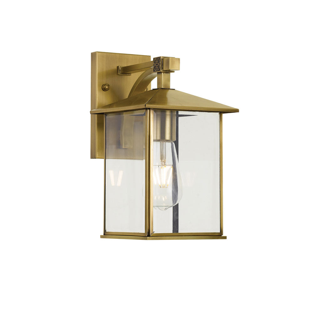 Coby 15cm Solid Brass Open Glass Box Lantern Coach Light
