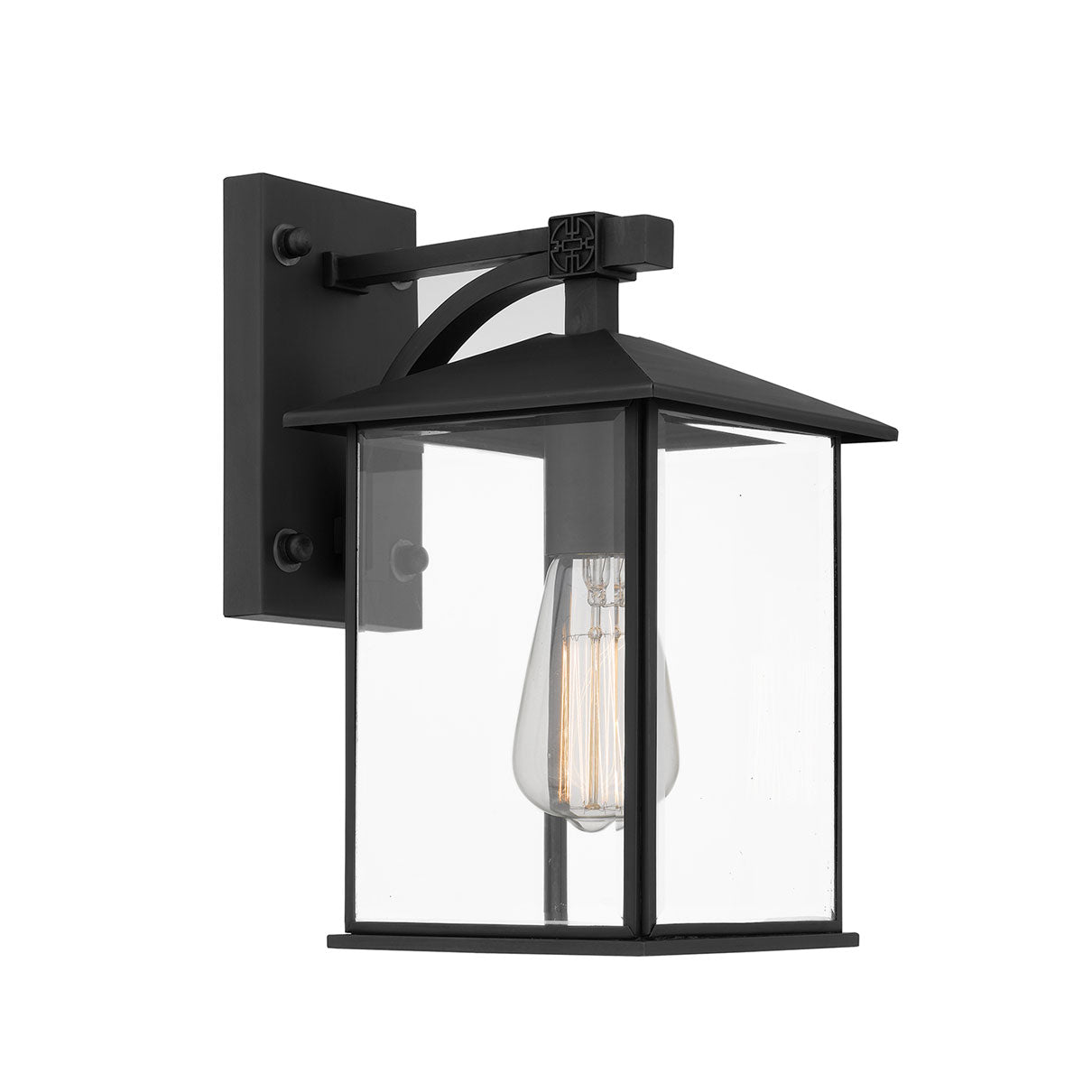 Coby 18cm Black Open Glass Box Lantern Coach Light