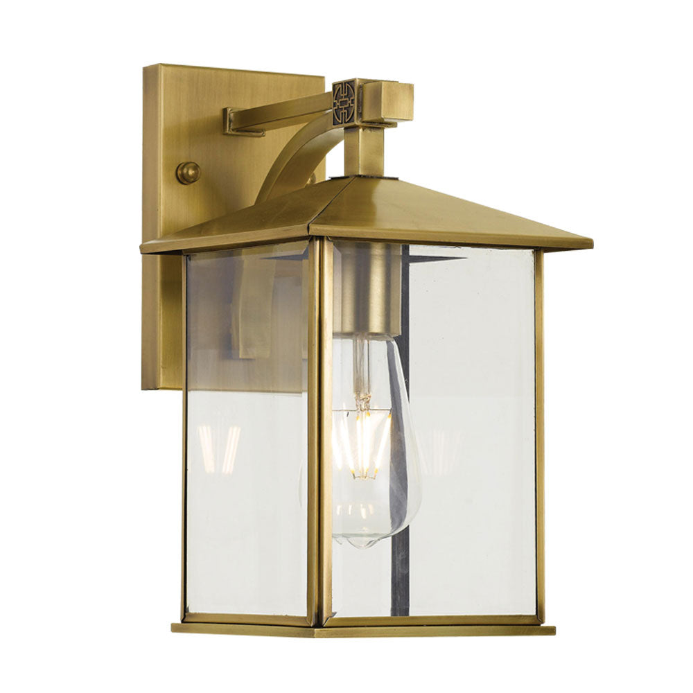 Coby 18cm Solid Brass Open Glass Box Lantern Coach Light